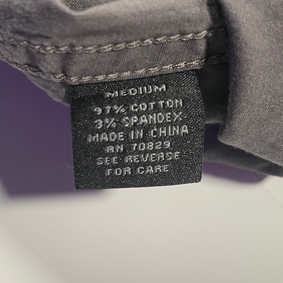 Black® Fitted Dark Gray Black Stipe Casual Button Down Long Sleeve Shirt Size M - Picture 6 of 6